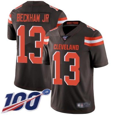 Nike Cleveland Browns #13 Odell Beckham Jr Brown Team Color Stitched NFL 100th Season Vapor Limited Jersey