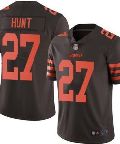 Nike Cleveland Browns #27 Kareem Hunt Brown Stitched NFL Limited Rush Jersey