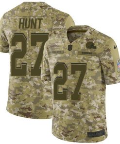 Nike Cleveland Browns #27 Kareem Hunt Camo Stitched NFL Limited 2018 Salute To Service Jersey