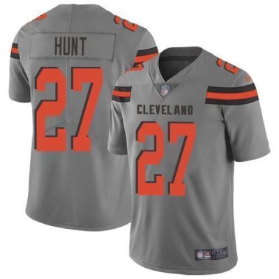 Nike Cleveland Browns #27 Kareem Hunt Gray Stitched NFL Limited Inverted Legend Jersey