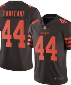 Nike Cleveland Browns #44 Sione Takitaki Brown Stitched NFL Limited Rush Jersey