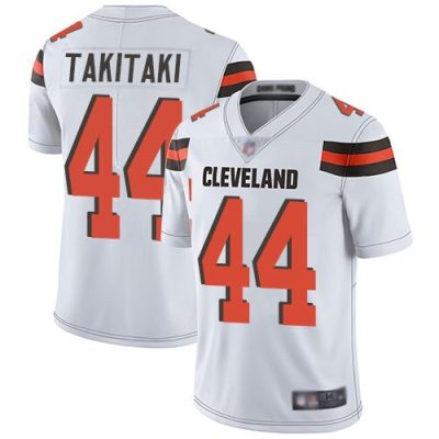 Nike Cleveland Browns #44 Sione Takitaki White Stitched NFL Vapor Untouchable Limited Jersey