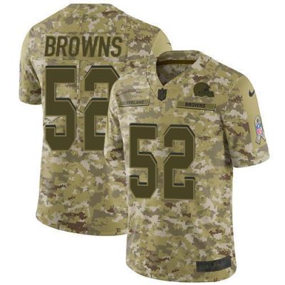 Nike Cleveland Browns #52 Preston Brown Camo Stitched NFL Limited 2018 Salute To Service Jersey