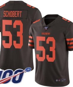 Nike Cleveland Browns #53 Joe Schobert Brown Stitched NFL Limited Rush 100th Season Jersey