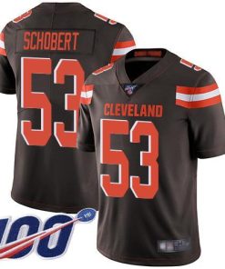 Nike Cleveland Browns #53 Joe Schobert Brown Team Color Stitched NFL 100th Season Vapor Limited Jersey