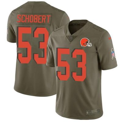 Nike Cleveland Browns #53 Joe Schobert Olive Stitched NFL Limited 2017 Salute To Service Jersey