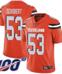 Nike Cleveland Browns #53 Joe Schobert Orange Alternate Stitched NFL 100th Season Vapor Limited Jersey