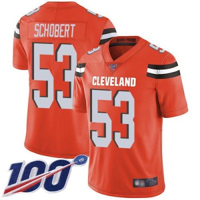 Nike Cleveland Browns #53 Joe Schobert Orange Alternate Stitched NFL 100th Season Vapor Limited Jersey