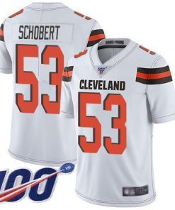 Nike Cleveland Browns #53 Joe Schobert White Stitched NFL 100th Season Vapor Limited Jersey