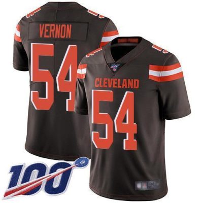 Nike Cleveland Browns #54 Olivier Vernon Brown Team Color Stitched NFL 100th Season Vapor Limited Jersey