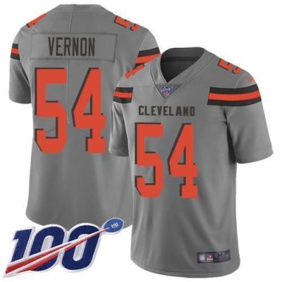 Nike Cleveland Browns #54 Olivier Vernon Gray Stitched NFL Limited Inverted Legend 100th Season Jersey