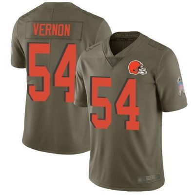 Nike Cleveland Browns #54 Olivier Vernon Olive Stitched NFL Limited 2017 Salute To Service Jersey