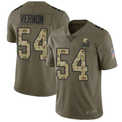 Nike Cleveland Browns #54 Olivier Vernon Olive/Camo Stitched NFL Limited 2017 Salute To Service Jersey