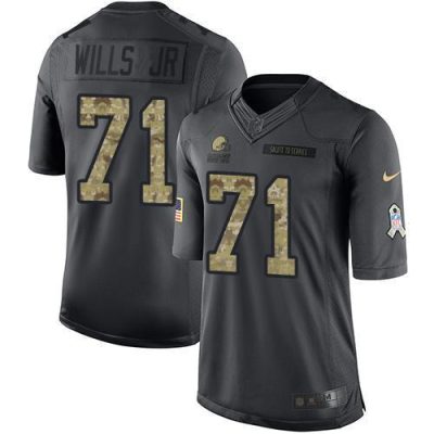 Nike Cleveland Browns #71 Jedrick Wills JR Black Stitched NFL Limited 2016 Salute to Service Jersey