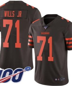 Nike Cleveland Browns #71 Jedrick Wills JR Brown Stitched NFL Limited Rush 100th Season Jersey