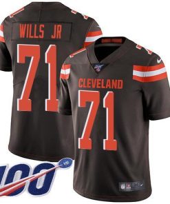 Nike Cleveland Browns #71 Jedrick Wills JR Brown Team Color Stitched NFL 100th Season Vapor Untouchable Limited Jersey