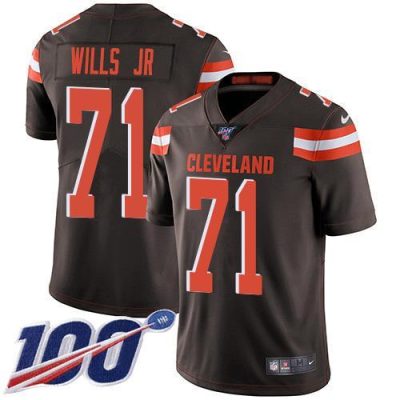 Nike Cleveland Browns #71 Jedrick Wills JR Brown Team Color Stitched NFL 100th Season Vapor Untouchable Limited Jersey