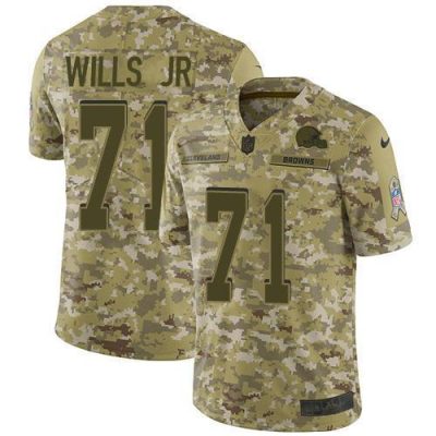 Nike Cleveland Browns #71 Jedrick Wills JR Camo Stitched NFL Limited 2018 Salute To Service Jersey