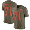 Nike Cleveland Browns #71 Jedrick Wills JR Olive Stitched NFL Limited 2017 Salute To Service Jersey