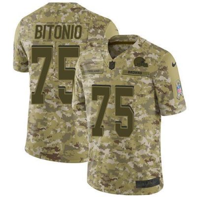 Nike Cleveland Browns #75 Joel Bitonio Camo Stitched NFL Limited 2018 Salute To Service Jersey