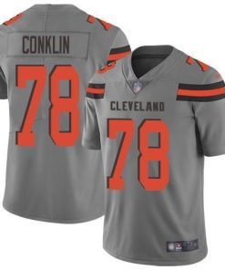 Nike Cleveland Browns #78 Jack Conklin Gray Stitched NFL Limited Inverted Legend Jersey