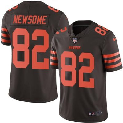 Nike Cleveland Browns #82 Ozzie Newsome Brown Stitched NFL Limited Rush Jersey