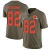Nike Cleveland Browns #82 Ozzie Newsome Olive Stitched NFL Limited 2017 Salute To Service Jersey