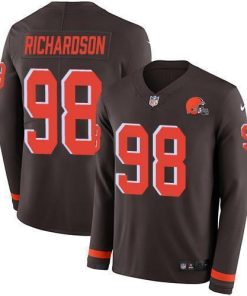 Nike Cleveland Browns #98 Sheldon Richardson Brown Team Color Stitched NFL Limited Therma Long Sleeve Jersey