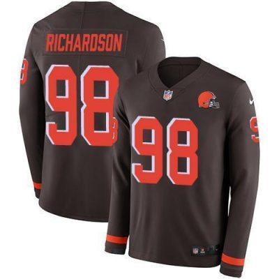 Nike Cleveland Browns #98 Sheldon Richardson Brown Team Color Stitched NFL Limited Therma Long Sleeve Jersey