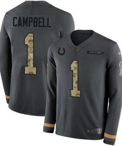 Nike Colts #1 Parris Campbell Anthracite Salute To Service Stitched NFL Limited Therma Long Sleeve Jersey