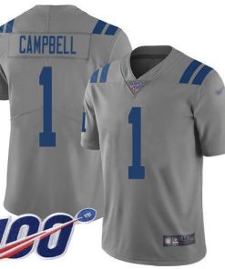 Nike Colts #1 Parris Campbell Gray Stitched NFL Limited Inverted Legend 100th Season Jersey
