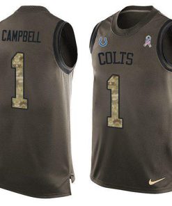 Nike Colts #1 Parris Campbell Green Stitched NFL Limited Salute To Service Tank Top Jersey