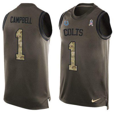 Nike Colts #1 Parris Campbell Green Stitched NFL Limited Salute To Service Tank Top Jersey