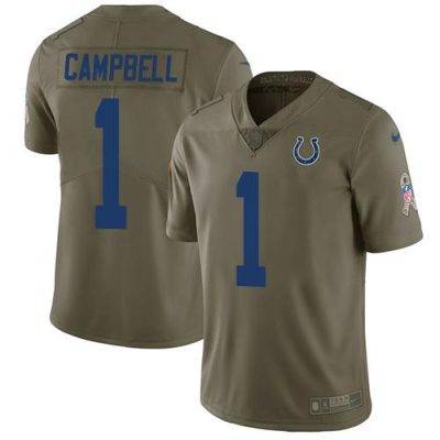 Nike Colts #1 Parris Campbell Olive Stitched NFL Limited 2017 Salute To Service Jersey