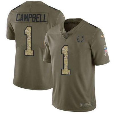 Nike Colts #1 Parris Campbell Olive/Camo Stitched NFL Limited 2017 Salute To Service Jersey