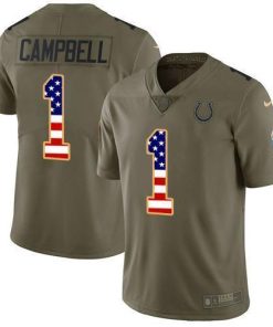 Nike Colts #1 Parris Campbell Olive/USA Flag Stitched NFL Limited 2017 Salute To Service Jersey