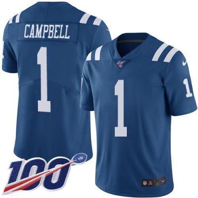 Nike Colts #1 Parris Campbell Royal Blue Stitched NFL Limited Rush 100th Season Jersey