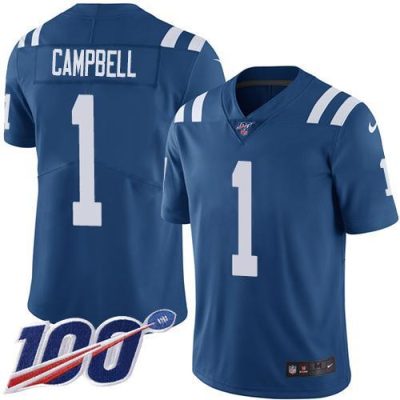 Nike Colts #1 Parris Campbell Royal Blue Team Color Stitched NFL 100th Season Vapor Limited Jersey