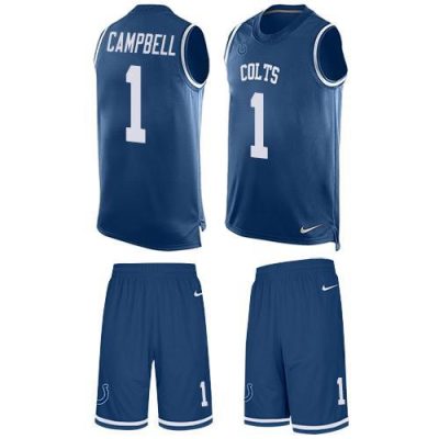Nike Colts #1 Parris Campbell Royal Blue Team Color Stitched NFL Limited Tank Top Suit Jersey