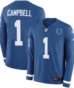 Nike Colts #1 Parris Campbell Royal Blue Team Color Stitched NFL Limited Therma Long Sleeve Jersey