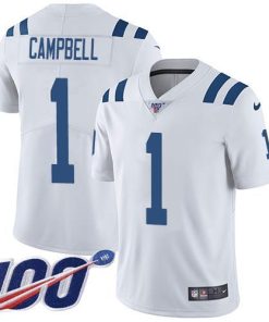 Nike Colts #1 Parris Campbell White Stitched NFL 100th Season Vapor Limited Jersey