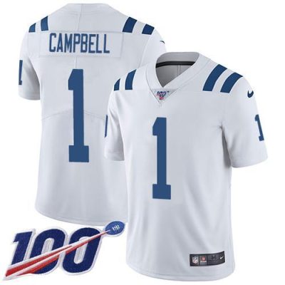 Nike Colts #1 Parris Campbell White Stitched NFL 100th Season Vapor Limited Jersey