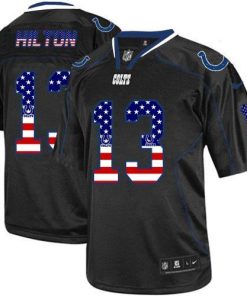 Nike Colts #13 T.Y. Hilton Black Stitched NFL Elite USA Flag Fashion Jersey