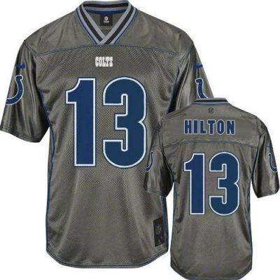 Nike Colts #13 T.Y. Hilton Grey Stitched NFL Elite Vapor Jersey