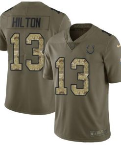 Nike Colts #13 T.Y. Hilton Olive/Camo Stitched NFL Limited 2017 Salute To Service Jersey
