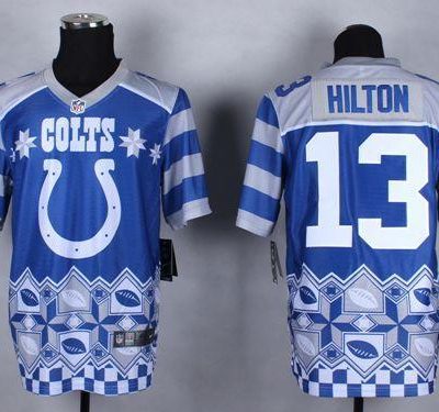 Nike Colts #13 T.Y. Hilton Royal Blue Stitched NFL Elite Noble Fashion Jersey