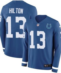 Nike Colts #13 T.Y. Hilton Royal Blue Team Color Stitched NFL Limited Therma Long Sleeve Jersey
