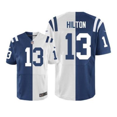 Nike Colts #13 T.Y. Hilton Royal Blue/White Stitched NFL Elite Split Jersey