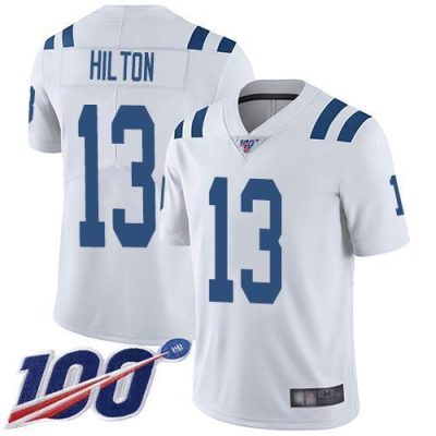 Nike Colts #13 T.Y. Hilton White Stitched NFL 100th Season Vapor Limited Jersey