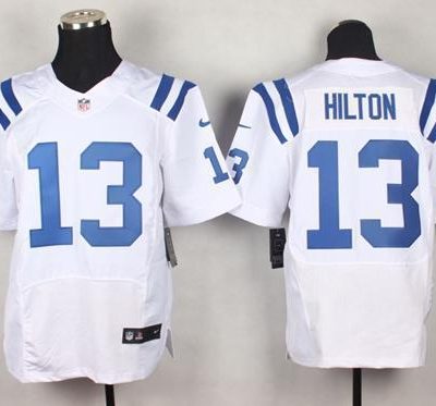 Nike Colts #13 T.Y. Hilton White Stitched NFL Elite Jersey